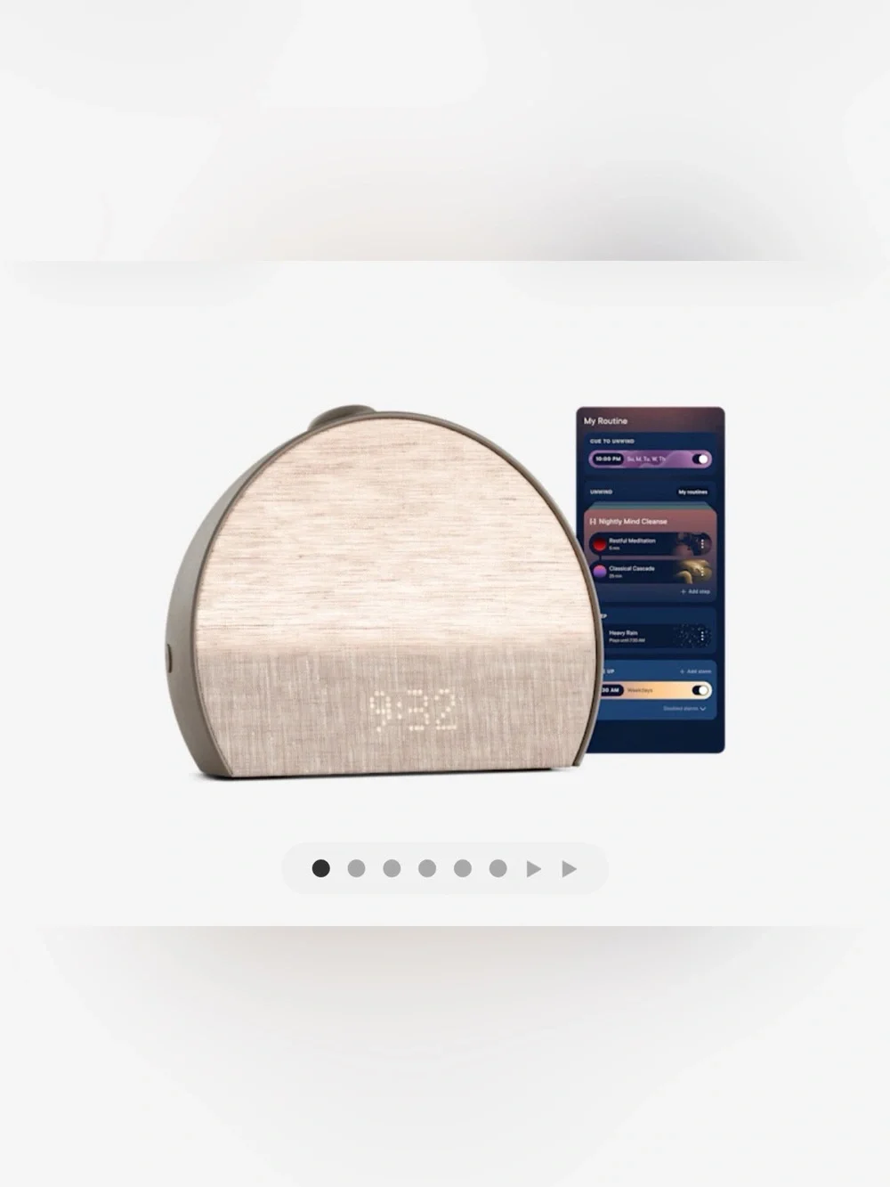 Hatch Fabric Alarm Clock Speaker - Light Beige